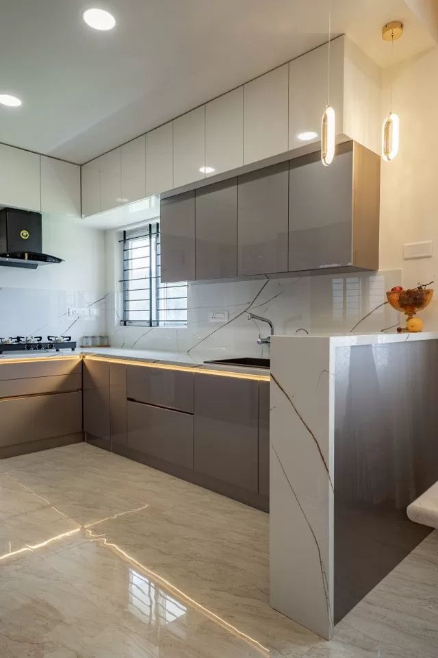Luxury Chef Modular Kitchen featuring Tall Pantry Storage Rack & Spice Carousels #5